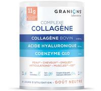 Granions complejo colágeno y ácido hialurónico - péptido de colágeno, ácido hialurónico + coenzima Q10 + vitamina C + selenio, colágeno bovino acción 6 en 1 - sin azúcar, sabor neutro 21 días