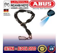 ABUS Combinación de candado y cadena Granit Detecto XPlus™ 8008/12KS120 - Candado de moto con función de alarma - Nivel de seguridad 20, negro