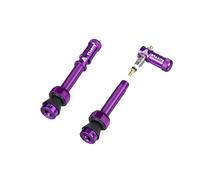 Granite Juicy Nipple Juego de Tapón de Válvula y Vástago de Válvula Presta de 44 mm a Juego, Tapas de Cubierta de Polvo para Neumáticos con Función de Extracción del Núcleo de la Válvula (Violeta)