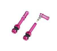 Granite Juicy Nipple Juego de Tapón de Válvula y Vástago de Válvula Presta de 44 mm a Juego, Tapas de Cubierta de Polvo para Neumáticos con Función de Extracción del Núcleo de la Válvula (Rosa)