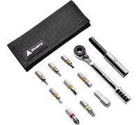Granite Rocknroll Kit de Herramientas Mini Ratchet para Bicicleta con 9 Puntas de Herramienta, Barra de Extensión (Negro)