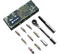 Granite Rocknroll Kit de Herramientas Mini Ratchet para Bicicleta con 9 Puntas de Herramienta, Barra de Extensión (Camuflaje Verde)