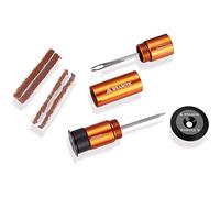 Granite Stash Kit de Reparación de Pinchazos de Neumáticos Tubeless para Bicicleta - Almacenamiento Fácil en el Manillar - Kit Completo - 2 Tapones de Neumáticos de Tamaños Diferentes (Naranja)