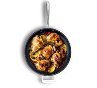 Granitestone Sartén antiadherente de 14" con superficie ultraduradera con revestimiento triple de diamante y mineral, sartén abierta de tamaño familiar con mango de acero inoxidable