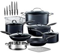 GRANITESTONE Juego de 20 utensilios de cocina de inducción anodizados duros, juego de ollas y sartenes antiadherentes, juegos de utensilios de cocina anodizados, juego de utensilios de cocina