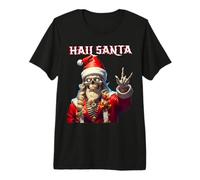 Granizo Santa Claus Skull Rock n Roll Feliz Navidad Solsticio Camiseta Premium