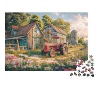 Granja de Tractores rústicos Cartón Grueso Escena del Campo Vintage Paquete De Rompecabezas Familia Alivio Estrés Regalo para Pareja Puzzle Socios 52x38cm/1000pcs