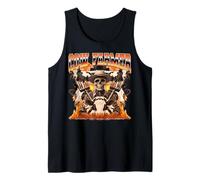 Granja de vacas, granjero, llamas, esqueleto, 90, estilo Bootleg Camiseta sin Mangas