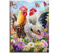 Granja Diamond Painting Gallo Diamond Painting adultos 40x50cm ,Pintar Por Numeros Adultos Manualidades ,Bordado Kit Completo Cuadro Diamantes ,Dibujos Con Diamantes Art ,Decoracin del Hogar C-Q213
