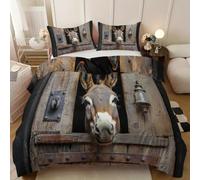 Granja Divertida Juego de Ropa,BurroJuego de Funda para Edredón con Cremallera,Microfibra Suave Funda Nordica con 2 Fundas de Almohada 50x75cm
