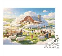 Granja Pastoral Escena de Ovejas Puzzle de 1000 Piezas Papel Puzzle para Adultos Relajación Interacción Familiar Decoración Regalo 70x50cm/1000pcs