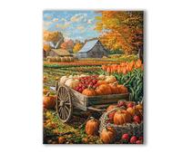 Granja Pintar por Numeros Adultos Fruta DIY Pintar por Numeros con Marco 50x70cm Manualidades Adultos, Paint by Numbers Adult con 3 Pinceles y Pigmento Acrílico, Home Wall Decor, Regalo Mujer 0R-630