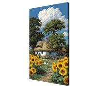 Granja Pintar por Numeros Adultos, Paisaje Pintura por Numeros Kit, Easy Paint by Numbers Adult Niños, con 3 Pinceles y Pigmento Acrílico, DIY Manualidades Home Decor Regalo 40x80 cm, con Marco, d572k