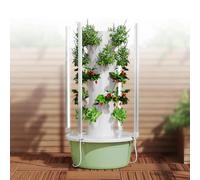 Granja Vertical Torre De Cultivo para Patio Set De Torre HidropóNica con Controlador Kit De Cultivo Vertical con Riego AutomáTico Y Vasos Desmontables 9-Layer36Pots-HydroponicTower+PlantLight