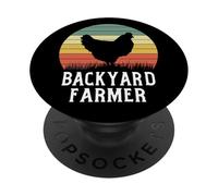 Granjero de pollos en el patio trasero - Granja Huevos Gallinas de aves de corral PopSockets PopGrip Adhesivo