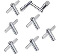Granmagazz 7PC Schlagzeug Tuning Key 1 Z und 6 T-Schlagzeugschlüssel für Schlagzeuge Trommel Schlaginstrumente,Metall Drum Key,Teiliges Set Metall Trommelschlüssel