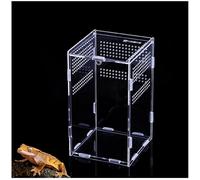 Granmagazz Caja de alimentación para reptiles, 20 x 12 x 12 cm, terrario para caracoles, mini terrario 360° transparente acrílico terrario para espías, lagartos, caracoles, escorpiones, (claro 1)