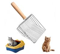 Granmagazz Pala arenera para gatos, Cat Litter Scoop, pala arenera de metal con mango de madera, para la mayoría de los gatos