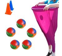 Granny Pants Yard Game, 1/2/3/4 divertidos pantalones elásticos gigantes con bolas inflables de 5/10 y 1 inflador de bola, diversión de reunión familiar para exteriores, día de campo, juegos de fiesta