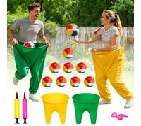 Granny Pants Yard Game, Juego de Patio Granny Pants, Juego de Exterior Granny Pants, Divertido pantalón elástico Gigante con 8 Bolas rebotantes, Juegos De Lanzamiento Recreativos Gigantes