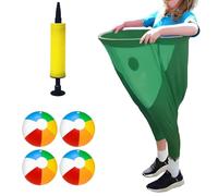 Granny Pants Yard Game, Oversized Granny Pants Outdoor Game for Adults, 4/8 Elastic Balls+Pump, Yard Games Field Day Family Reunion Game Giant Outdoor Game Sets for Adults (Green,4Balls)