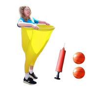 Granny Pants Yard Game Set, Equipped with Bouncy Balls,Pumps, Parent-Child Pitching Game Props(Yellow)