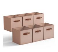 GRANNY SAYS Cubos Almacenaje, Cubos de Almacenamiento 27x27 cm, Cajas Almacenaje Tela, Cestas Organizadoras, Cajas Organizadoras Plegable, Kallax Accesorios, Cajas para Estanterias, Rosa Empolvado