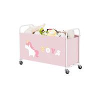 GRANNY SAYS Juguetero con ruedas, 135L organizador de juguetes extra grande, caja de juguetes con rueda, contenedor de juguetes para niños cuarto de niños la organización de los juguetes, Rosa