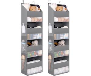 GRANNY SAYS Organizador Puerta Colgante de 4 Bolsillos, Pack de 2 Organizador Colgante sobre la Puerta, Over The Door Hanging Organizer, Gris