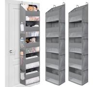 GRANNY SAYS Organizador Puerta Colgante de 5 Bolsillos, Pack de 2 Organizador Colgante sobre la Puerta, Over The Door Hanging Organizer, Gris