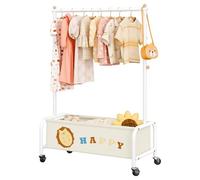 GRANNY SAYS Perchero para Ropa de Niños, Burro Ropa Infantil con Ruedas, Perchero Independiente para Ropa de Niños para la Habitación de los Niños, Beige
