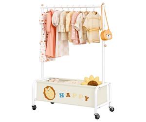 GRANNY SAYS Perchero para Ropa de Niños, Burro Ropa Infantil con Ruedas, Perchero Independiente para Ropa de Niños para la Habitación de los Niños, Beige
