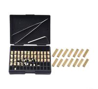 Granos de letras de cobre de estampado en caliente de 2 x 3 x 15 mm para máquina de codificación de cinta térmica HP-241 DY-8, compatible con impresoras manuales semiautomáticas y eléctricas de cinta