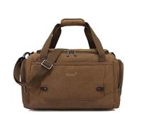Grant Bolsa de lona con compartimento para zapatos, diseño de múltiples bolsillos, correa de hombro ajustable para hombres y mujeres, Caqui Beige, Carry On 40L, Bolsa de lona