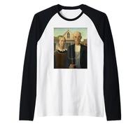 Grant Wood American Gothic Camiseta Manga Raglan