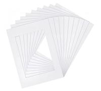 Granvoo 10pcs A4 Paspartú Papel para Fotos de Marco de Cartulina Blanco Fotos de Cartón DIY diámetro Externo 30 x 21 cm y diámetro Interno 14 x 19cm Marcos de Fotos de Papel passepartout