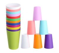 Granvoo 12 Pcs Coloridos Vaso Plastico Infantil, Apilables Vasos 260ml para Fiestas, Vaso Irrompible de Agua Potable, Vasos Camping para Picnic, Playa, Cocina, Viajes, Exteriores