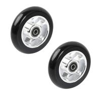 Granvoo 2 Piezas Ruedas de Patinete 100mm - Metal Core Para Scooter Freestyle, Diámetro 100 mm, Para Stunt Clásicos (Negro-Plateado)