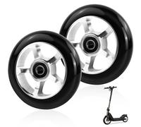 Granvoo 2 Piezas Ruedas de Patinete 100mm - Metal Core Para Scooter Freestyle, Diámetro 100 mm, Para Stunt Clásicos (Negro-Plateado)