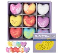 Granvoo 9 Piezas LOVE Bombas de Baño set de Regalo, Set Bolas de Baño con Aceites Esenciales, Sales de Baño, Bath bombs Spa Baño de Burbujas para Regalos Mujer, Día de la Madre, San Valentin (B)