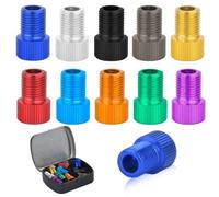 Granvoo Adaptador de Válvula de Bicicleta, Kit de 10 Presta a Schrader Adaptador de Válvula de Bicicleta, Conversor de Válvula Presta a Schrader, para Boquilla de Bicicleta (Multicolor)