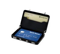 Granvoo Maleta para Dinero como Embalaje para Vales, Mini Maletín de Aluminio con Cierre a Presión, Mini Maletín de Aluminio para Tarjetas, como Regalo de Boda y Tarjeta de Felicitación (Negro)