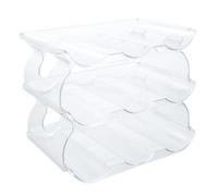 Granvoo Portabotellas Apilable Plástico, Soporte Botella de Vino, Organizador Botellas de Vino y Agua, Portabotellas Transparente, Botellero Apilable para Cocina Armarios Refrigerador,Hasta 9 Botellas
