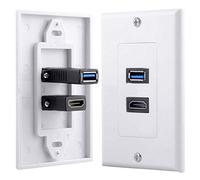 Graootoly 1 x 2 puertos + USB 3.0 hembra pared placa frontal panel enchufe extensor