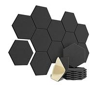 Graootoly 12 paneles de espuma acústica autoadhesivos, paneles acústicos hexagonales para absorción de sonido en la pared