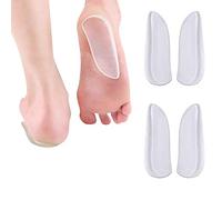 Graootoly 2 pares de plantillas de silicona para talón medial y lateral, inserciones adhesivas correctivas para alineación de pies, dolor de rodilla, piernas arqueadas, osteoartritis para hombres y