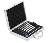 Graootoly 6 horquillas de afinación (UT 396Hz, RE 417Hz, MI 528Hz, SOL 639HZ, FA741HZ, LA 852HZ) aleación de aluminio plateado con martillo de madera y bolsa de almacenamiento