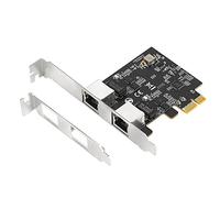 Graootoly Adaptador de tarjeta de red PCIE Gigabit con 2 puertos 2500 Mbps PCIe 2.5 Gb RTL8125B tarjeta Ethernet RJ45 LAN controlador tarjeta