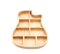 Graootoly Caja de almacenamiento de púas de madera personalizada para accesorios de piezas de repuesto de guitarra