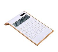 Graootoly Calculadora, diseño elegante y delgado, electrónica de oficina/hogar, calculadora de escritorio de doble alimentación, solar, 10 dígitos, pantalla LCD inclinada, diseño inclinado,